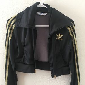 *Sold on Mercari* Adidas Cropped Striped Jacket